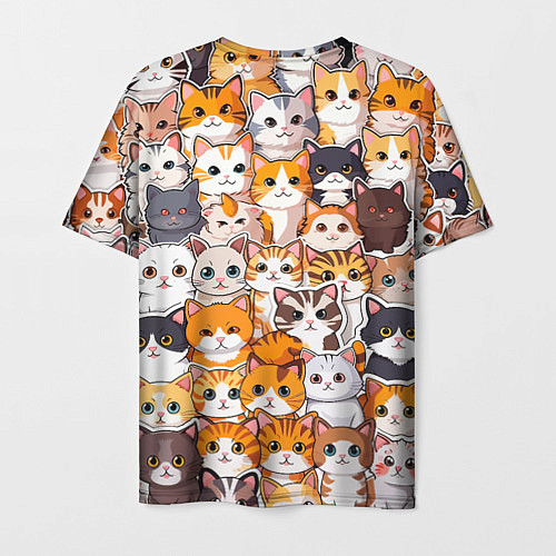 Мужская футболка Очень много котиков / 3D-принт – фото 2