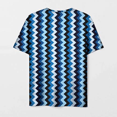 Мужская футболка Ломаные полосы синий / 3D-принт – фото 2