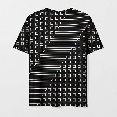 Мужская футболка Чёрный абстрактный с квадратами / 3D-принт – фото 2