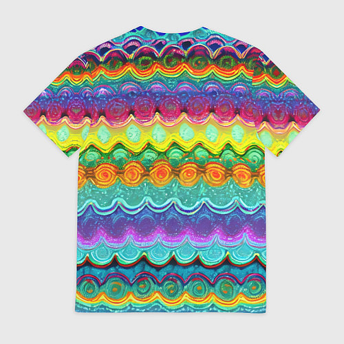Мужская футболка Разноцветные волнистые узоры / 3D-принт – фото 2