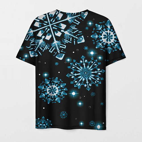 Мужская футболка Кружение снежинок / 3D-принт – фото 2