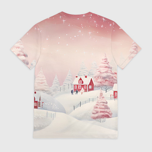 Мужская футболка Снежное сияние ночи / 3D-принт – фото 2