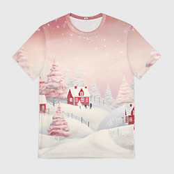 Мужская футболка Снежное сияние ночи