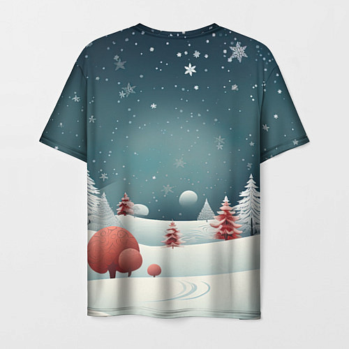Мужская футболка Снежное покрывало праздника / 3D-принт – фото 2