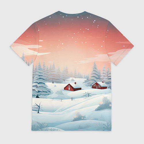 Мужская футболка Погружение в зимнюю атмосферу / 3D-принт – фото 2
