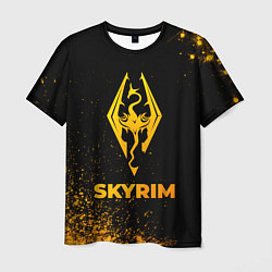 Футболка мужская Skyrim - gold gradient, цвет: 3D-принт