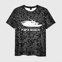 Футболка мужская Papa Roach glitch на темном фоне, цвет: 3D-принт