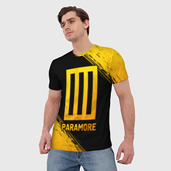 Футболка мужская Paramore - gold gradient, цвет: 3D-принт — фото 2