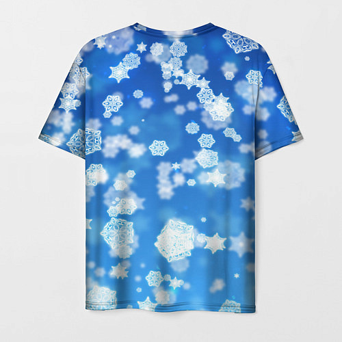 Мужская футболка Декоративные снежинки на синем / 3D-принт – фото 2