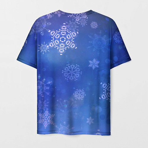 Мужская футболка Декоративные снежинки на фиолетовом / 3D-принт – фото 2