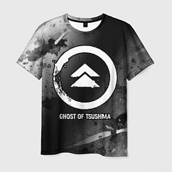 Футболка мужская Ghost of Tsushima glitch на темном фоне, цвет: 3D-принт