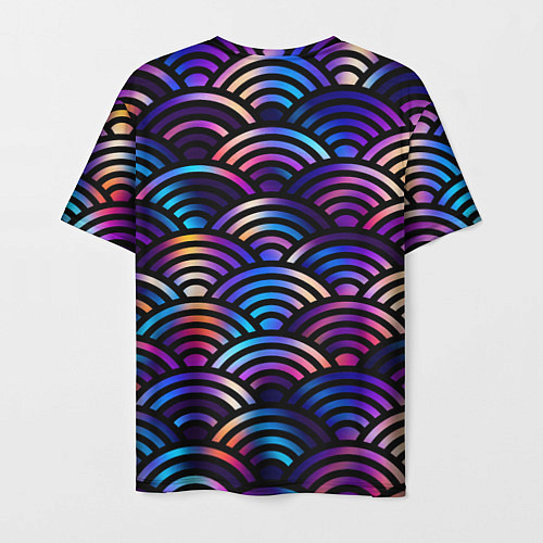 Мужская футболка Разноцветные волны-чешуйки / 3D-принт – фото 2