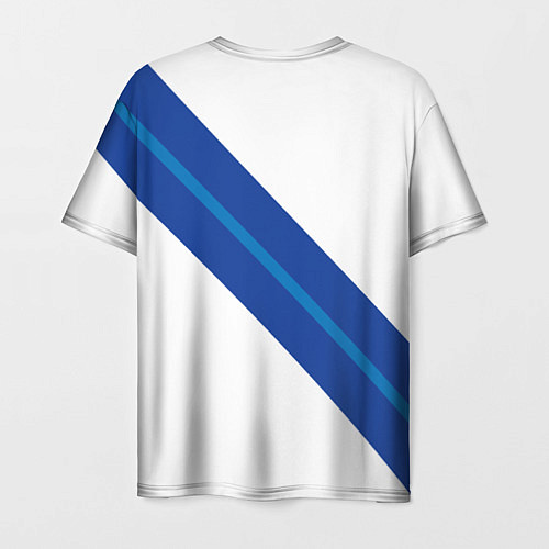 Мужская футболка Volvo - white and blue / 3D-принт – фото 2