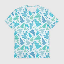 Мужская футболка Ёлочки зимнего леса