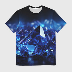 Мужская футболка Синие прозрачные алмазы