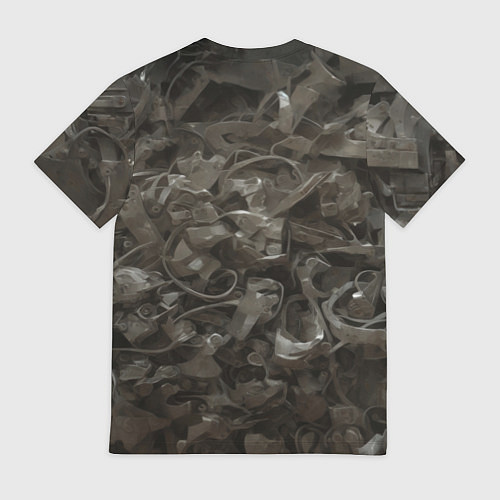 Мужская футболка Металлический череп / 3D-принт – фото 2