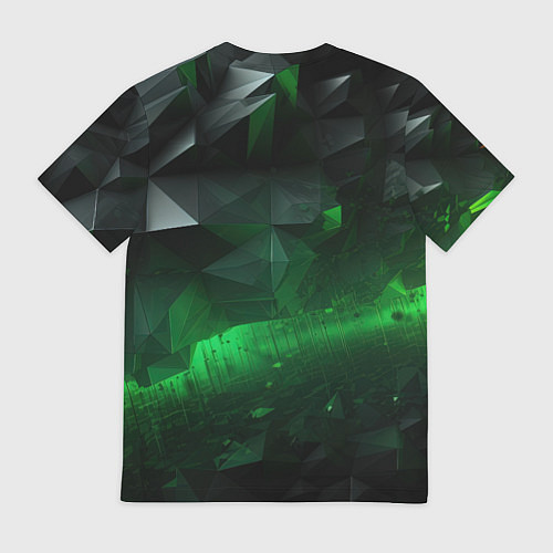 Мужская футболка Трехмерность зеленой фигуры / 3D-принт – фото 2