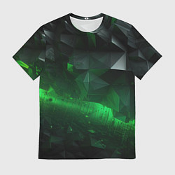 Мужская футболка Трехмерность зеленой фигуры