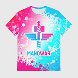 Футболка мужская Manowar neon gradient style, цвет: 3D-принт