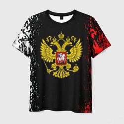 Футболка мужская Россия герб краски, цвет: 3D-принт