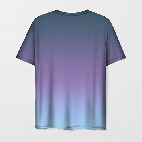 Мужская футболка Градиент синий фиолетовый голубой / 3D-принт – фото 2