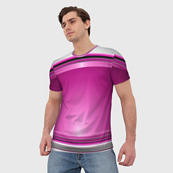 Футболка мужская Розовый выпуклый фон, цвет: 3D-принт — фото 2