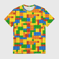 Мужская футболка Лего - разноцветная стена