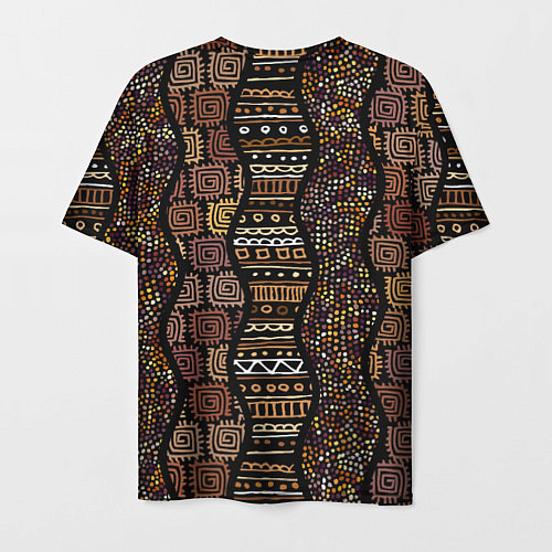 Мужская футболка Волнистый этнический орнамент / 3D-принт – фото 2
