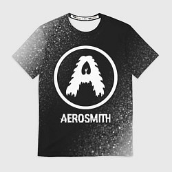 Футболка мужская Aerosmith glitch на темном фоне, цвет: 3D-принт