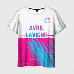 Футболка мужская Avril Lavigne neon gradient style посередине, цвет: 3D-принт