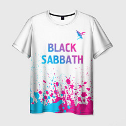 Футболка мужская Black Sabbath neon gradient style посередине, цвет: 3D-принт