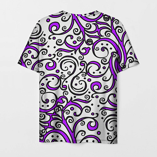 Мужская футболка Фиолетовые кружевные узоры / 3D-принт – фото 2