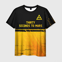 Футболка мужская Thirty Seconds to Mars - gold gradient посередине, цвет: 3D-принт
