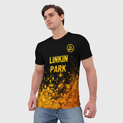 Футболка мужская Linkin Park - gold gradient посередине, цвет: 3D-принт — фото 2