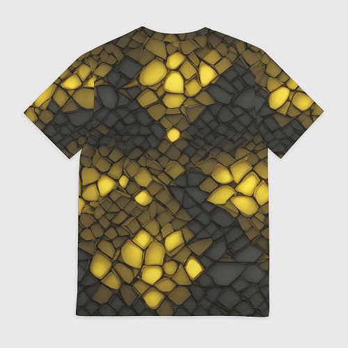 Мужская футболка Жёлтый трескающийся камень / 3D-принт – фото 2