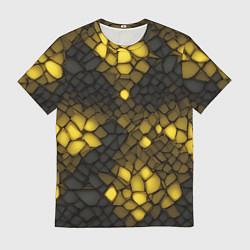 Мужская футболка Жёлтый трескающийся камень