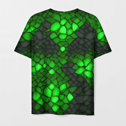 Мужская футболка Зелёный трескающийся камень / 3D-принт – фото 2