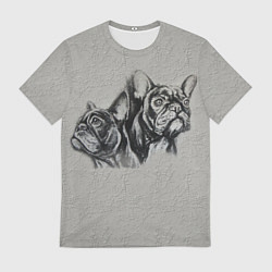 Мужская футболка Французские бульдоги пара