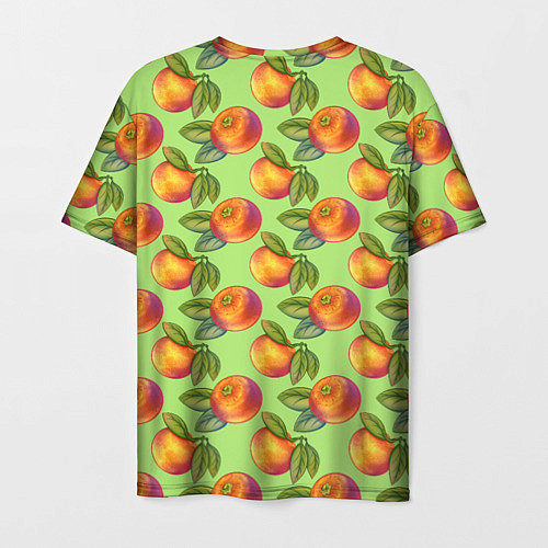 Мужская футболка Апельсинки с листьями / 3D-принт – фото 2