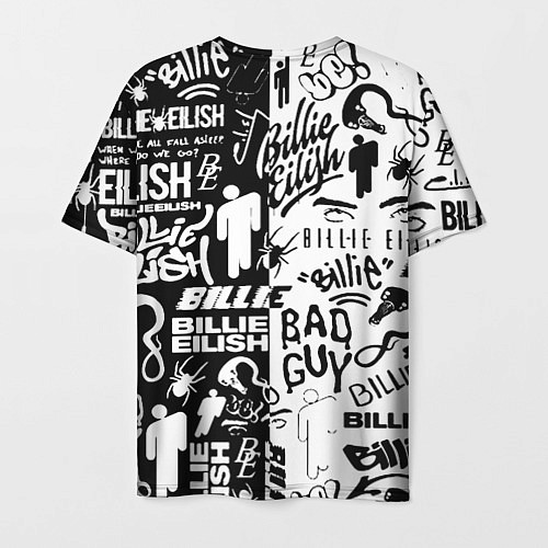 Мужская футболка Billie Eilish чернобелые битва лого / 3D-принт – фото 2
