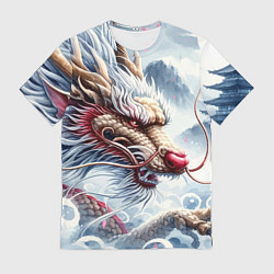 Футболка мужская Свирепый японский дракон - искусство, цвет: 3D-принт