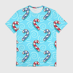 Мужская футболка Новогодний леденец трость