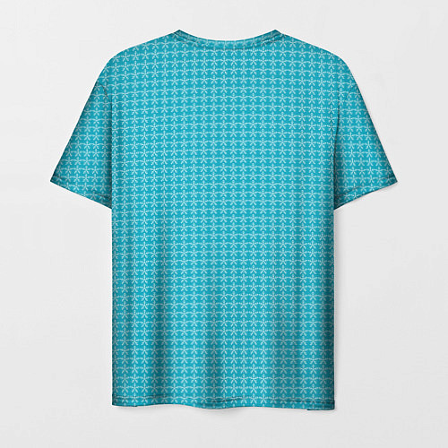 Мужская футболка Мелкие снежинки паттерн голубой / 3D-принт – фото 2