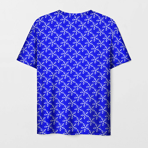 Мужская футболка Паттерн снежинки синий / 3D-принт – фото 2