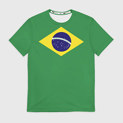 Футболка мужская Бразилия флаг, цвет: 3D-принт