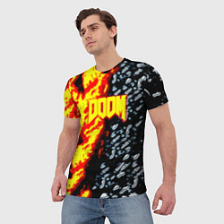 Футболка мужская Doom огненное лого, цвет: 3D-принт — фото 2