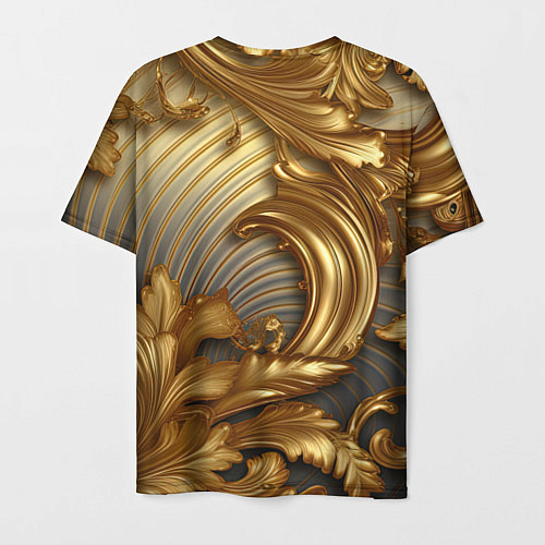 Мужская футболка Золотая текстура и абстракции / 3D-принт – фото 2
