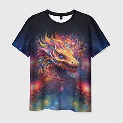 Футболка мужская Космический дракон - символ года, цвет: 3D-принт