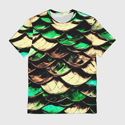 Мужская футболка Чешуя зеленого дракона