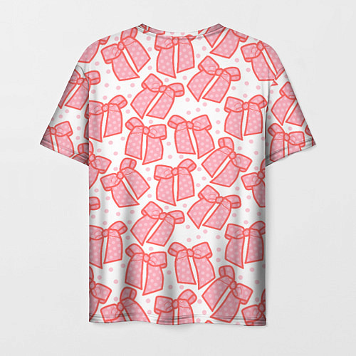 Мужская футболка Узор с розовыми бантами в горошек / 3D-принт – фото 2